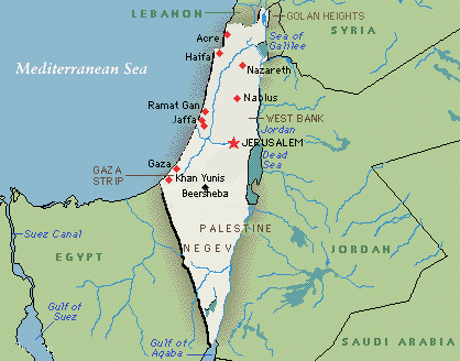 Peta kedudukan Kota Yafa